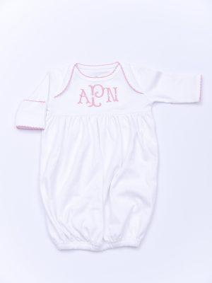 White With Blush Trim Gown