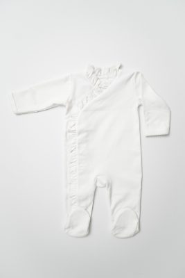 White Ruffle Footie