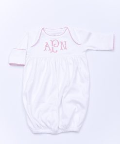 White With Blush Trim Gown