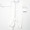 White With Marine Blue Trim Footie
