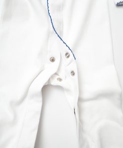 Alternative view of White With Marine Blue Trim Footie